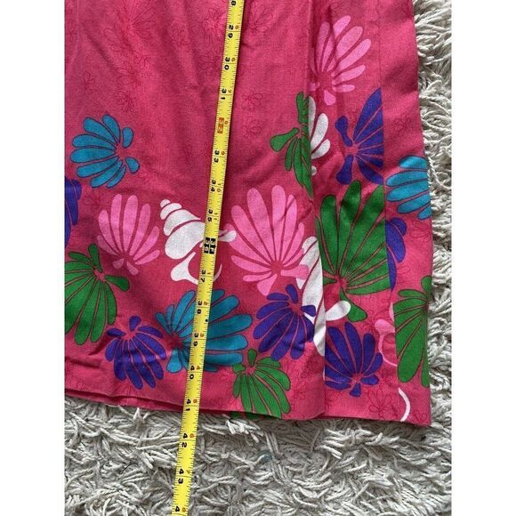 Vintage Carroll Reed Dress Pink Fit And Flare Shell Tropical Flower Floral 6 - Picture 8 of 13